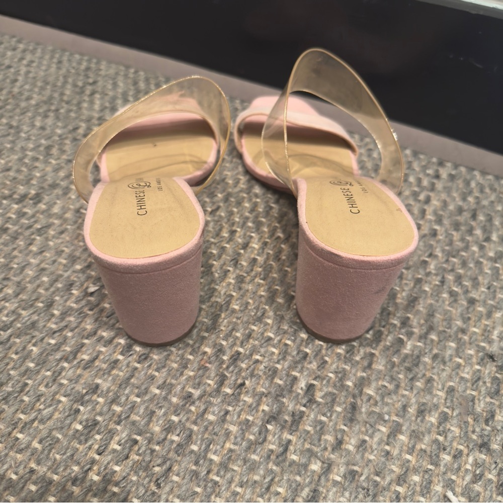 Chinese Laundry Pink / Clear Block Heel Size 5 - Picture 2 of 3